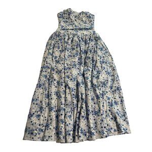 Floral Blue and White Midi Dress